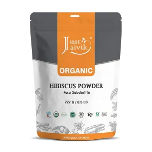Just Jaivik | Hibiscus Flower Powder | 227g | Organic | Hibiscus | For Hair and Scalp Treatment