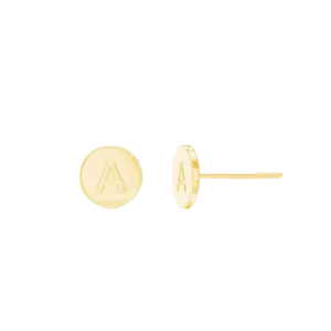 Kids Mini Initial Round Earrings