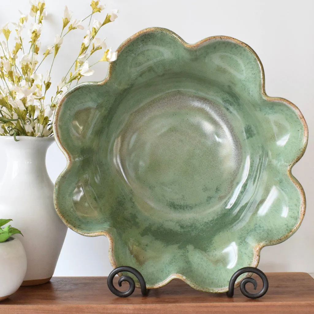 Large Fruit Bowl Matcha Leaf