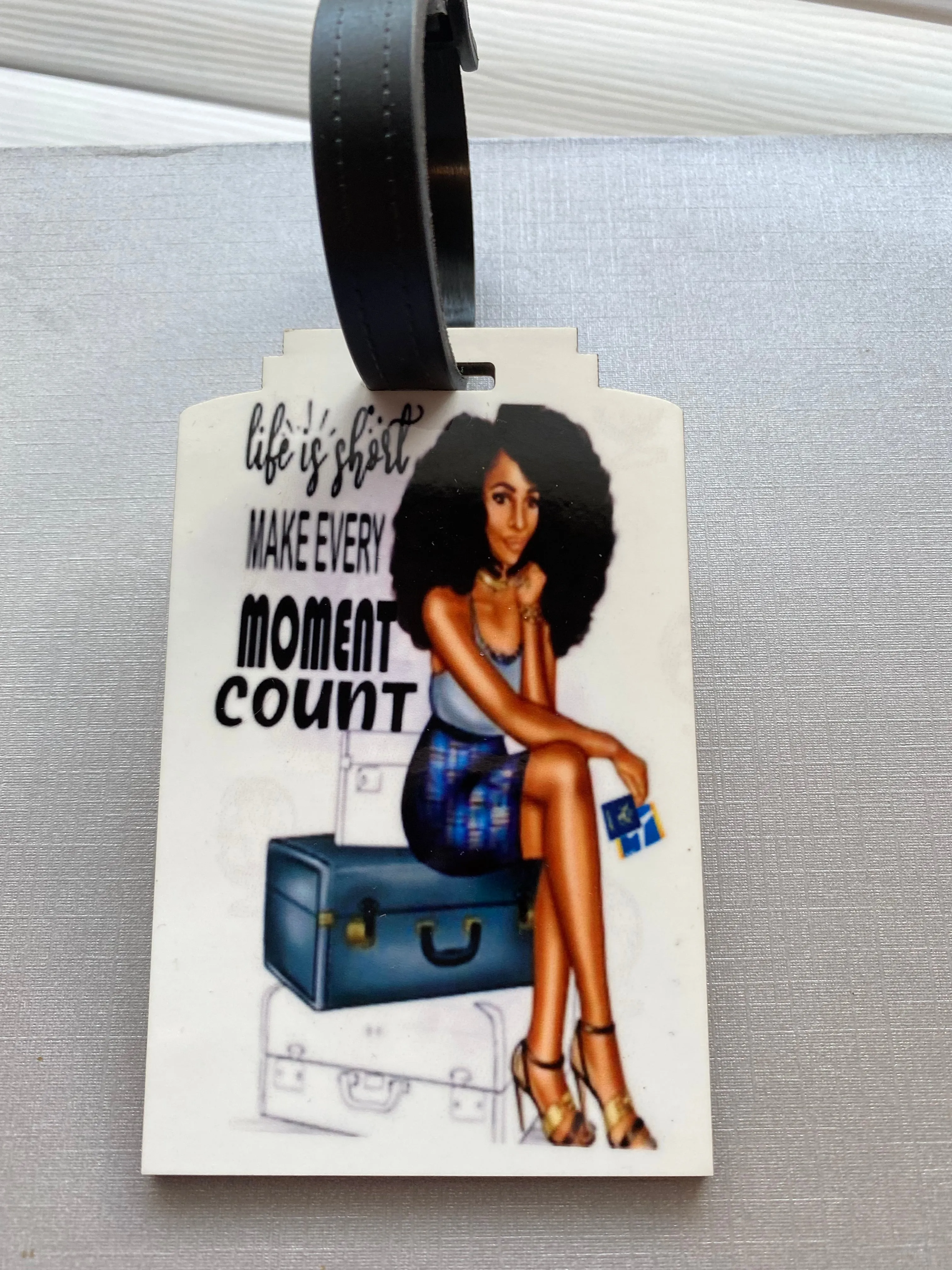 Life is a gift make every moment count - Personalized Passport Cover And Luggage Tag - $25 a set