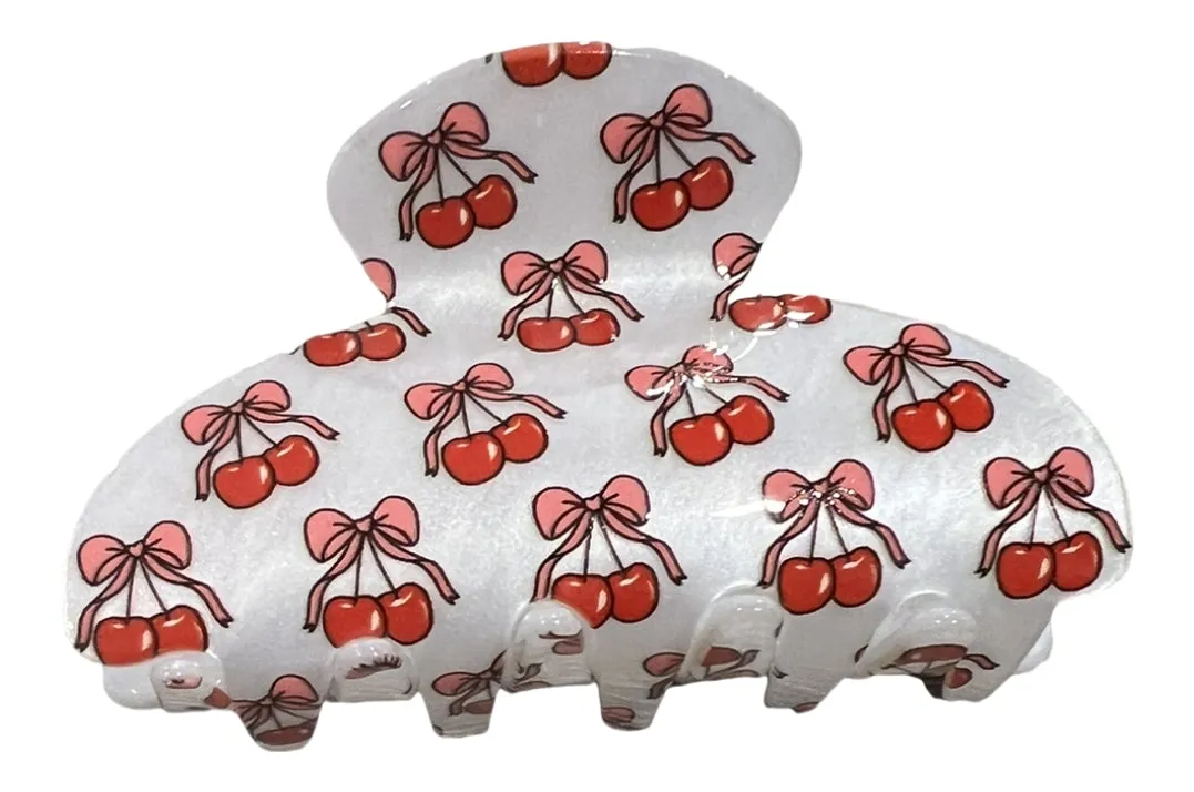 Lil Darlings Cherry Bow Hair Clip