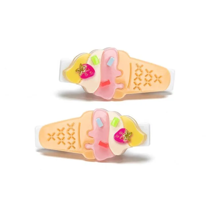 Lilies & Roses Melting Ice Cream Pastel Colors Alligator Clip Set