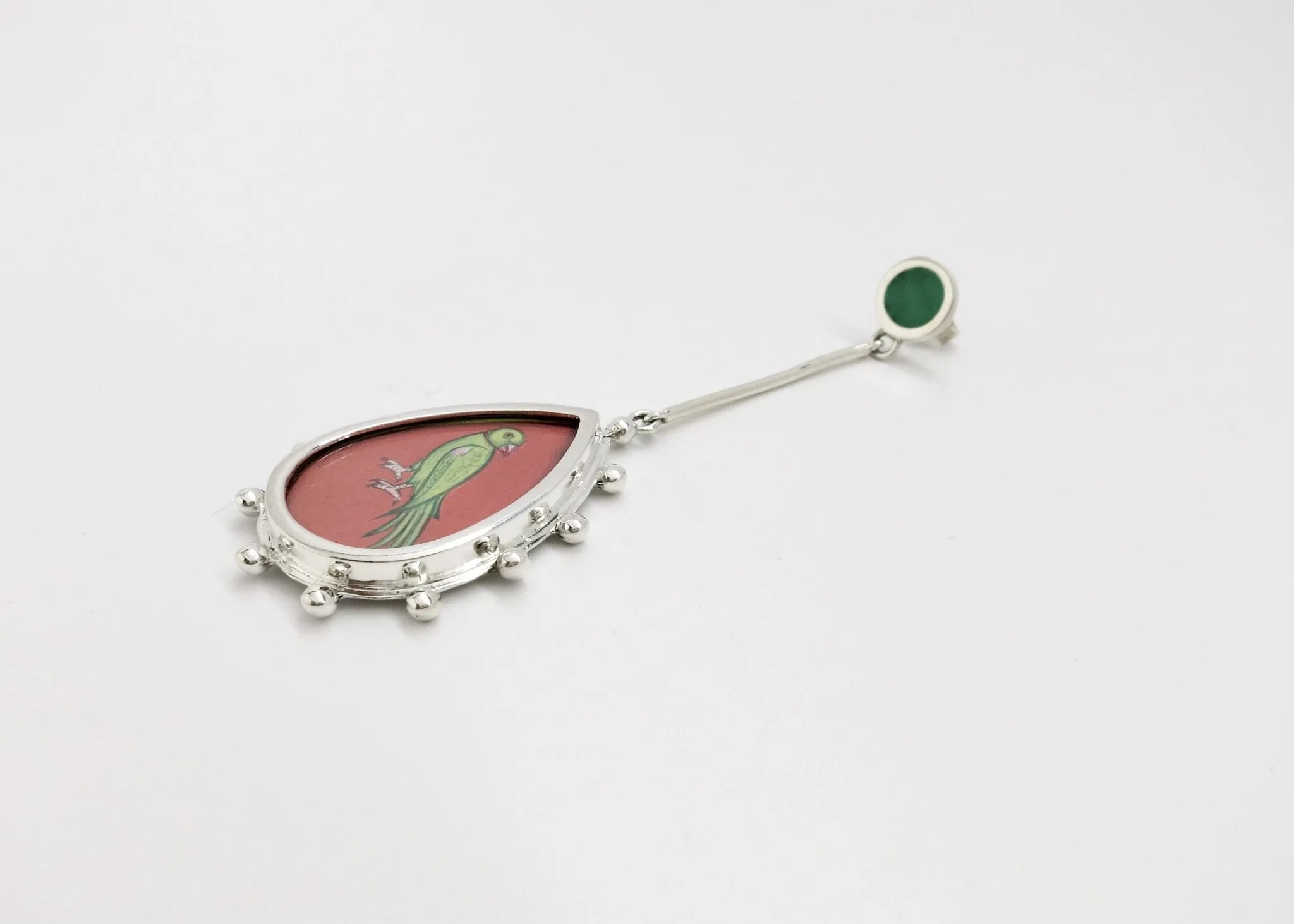 Long, sleek, dangling 'tota' (parrot) earrings