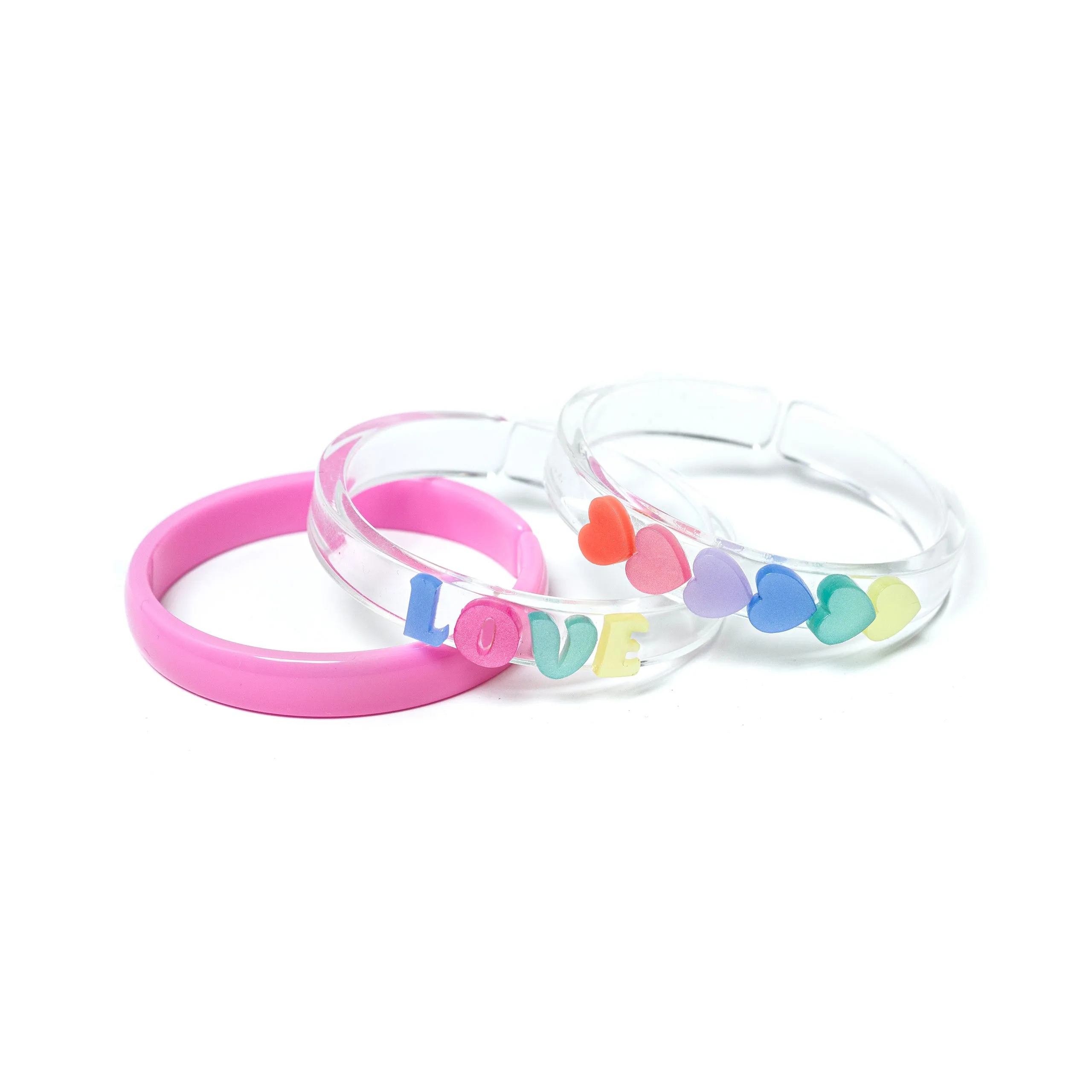 Love & Hearts Pastel Pearlized Bangles - VAL