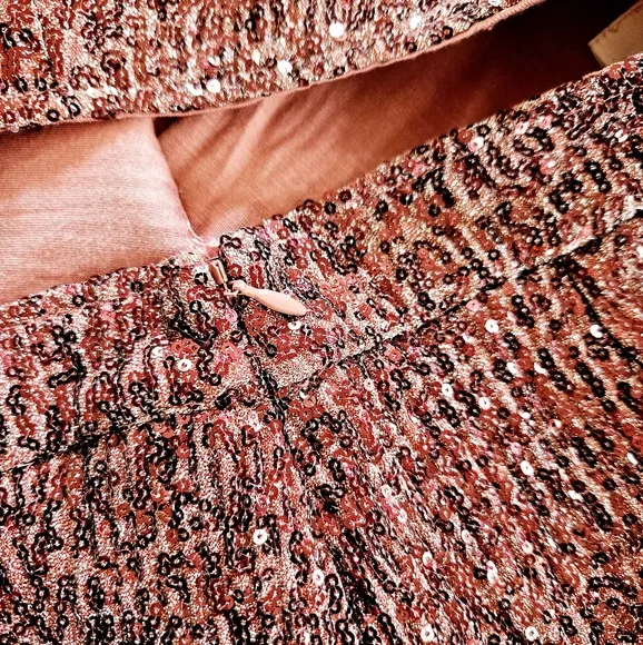Maeve by Anthropologie Alicia Sequined High Waisted Midi Skirt in Rose Pink SP
