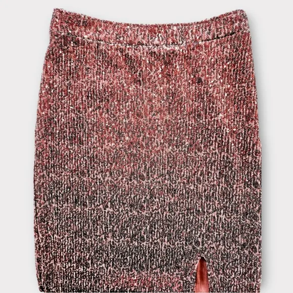 Maeve by Anthropologie Alicia Sequined High Waisted Midi Skirt in Rose Pink SP