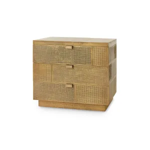 Mark 3-Drawer Side Table / Antique Brass