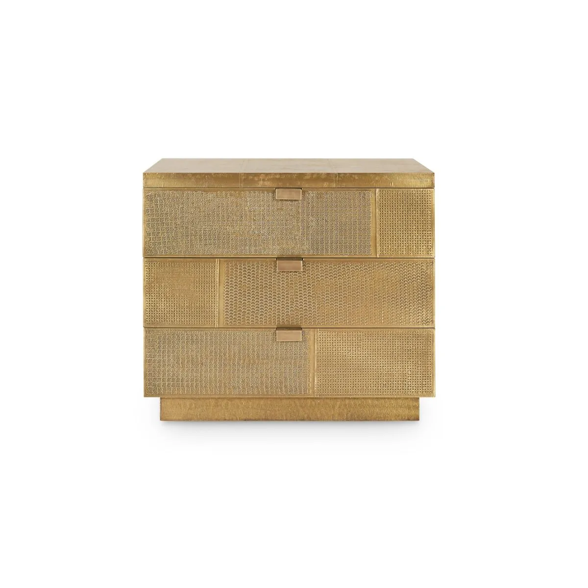 Mark 3-Drawer Side Table / Antique Brass