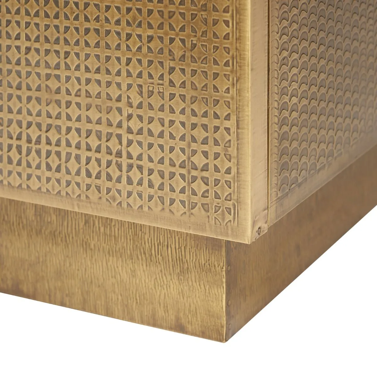 Mark 3-Drawer Side Table / Antique Brass