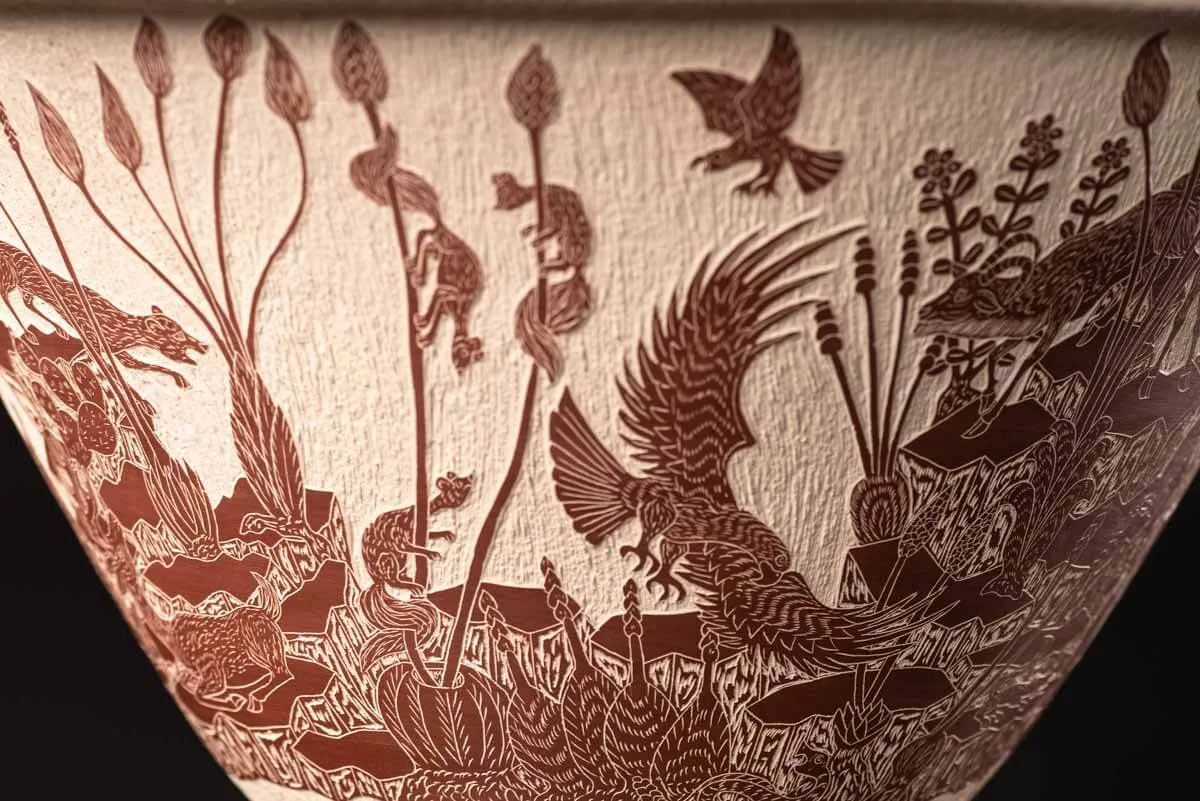 Masterpiece! Mata Ortiz Conic pot with Desert Creatures