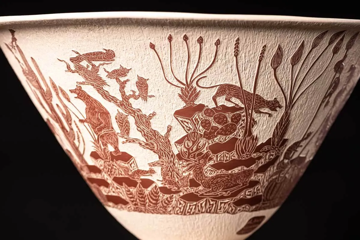 Masterpiece! Mata Ortiz Conic pot with Desert Creatures