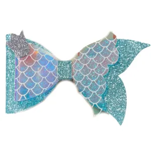 Mermaid Glitter Bow Hair Clip
