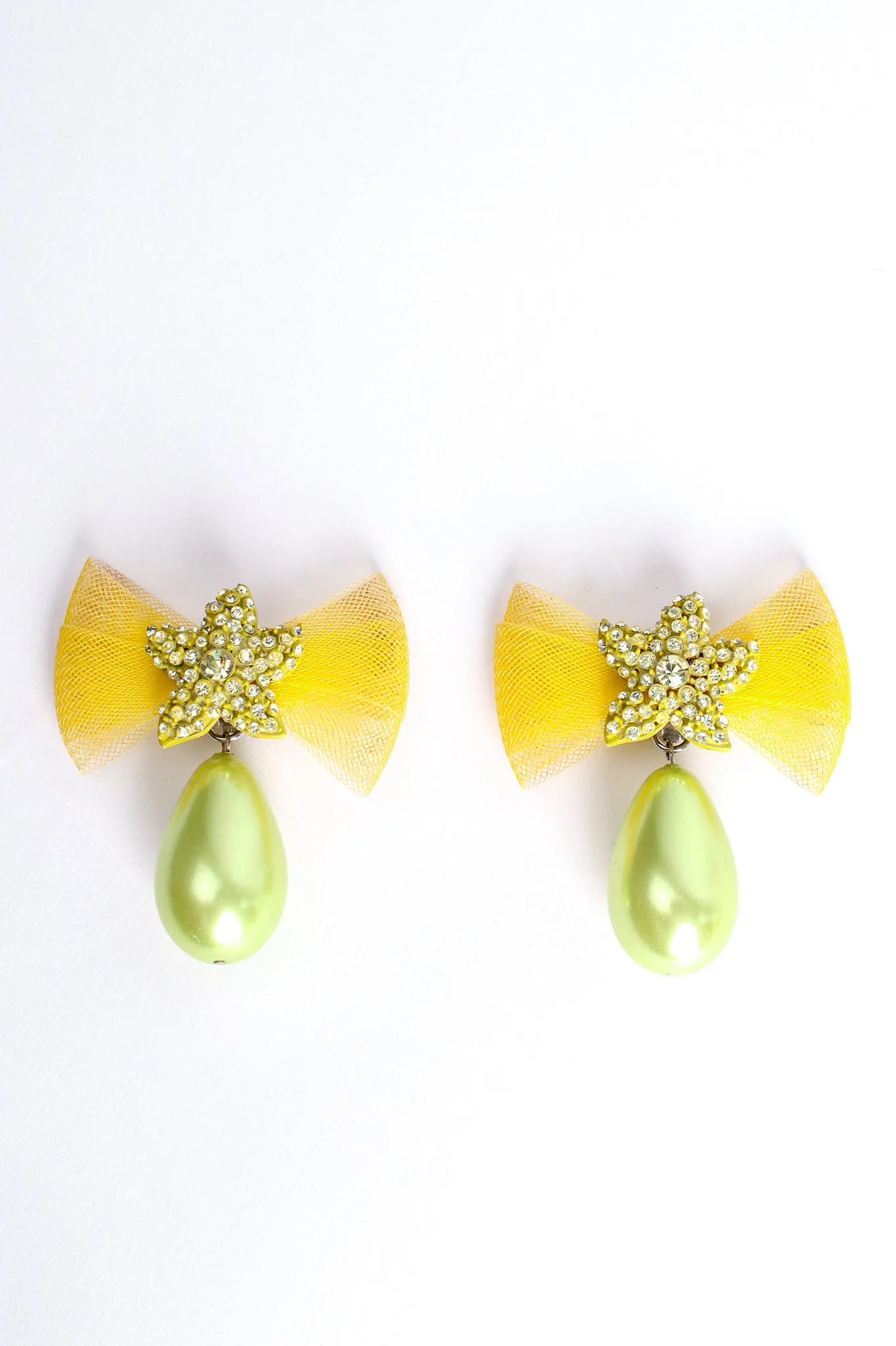 Mesh Bow Drop Earrings