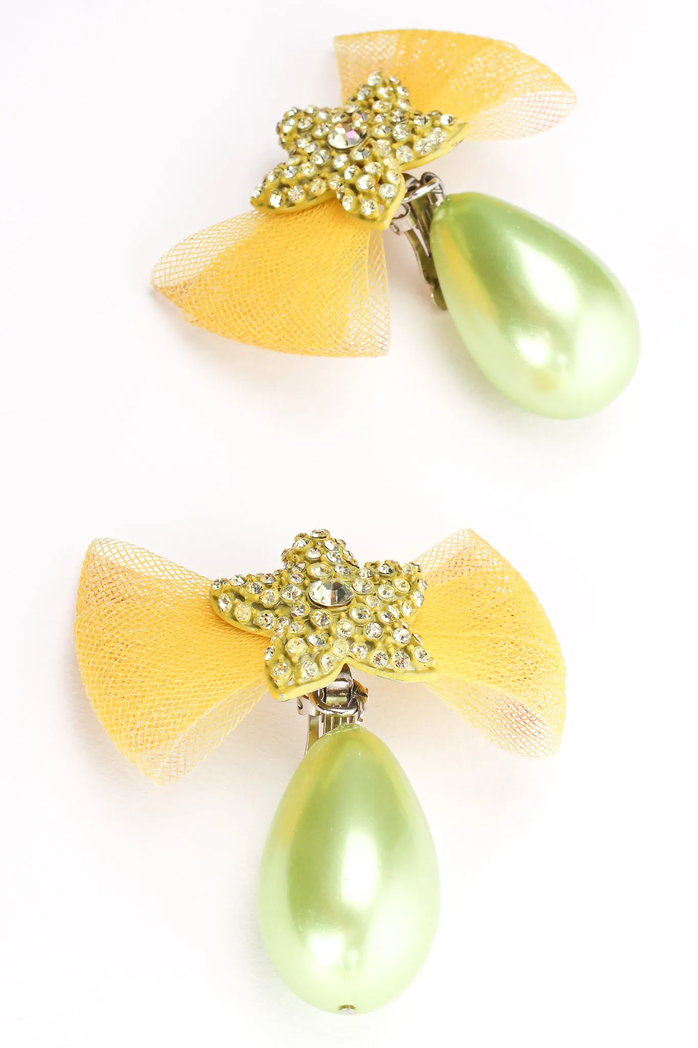 Mesh Bow Drop Earrings