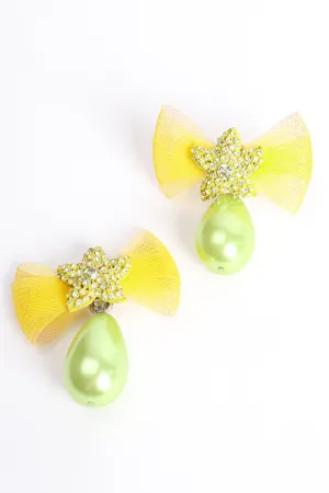 Mesh Bow Drop Earrings