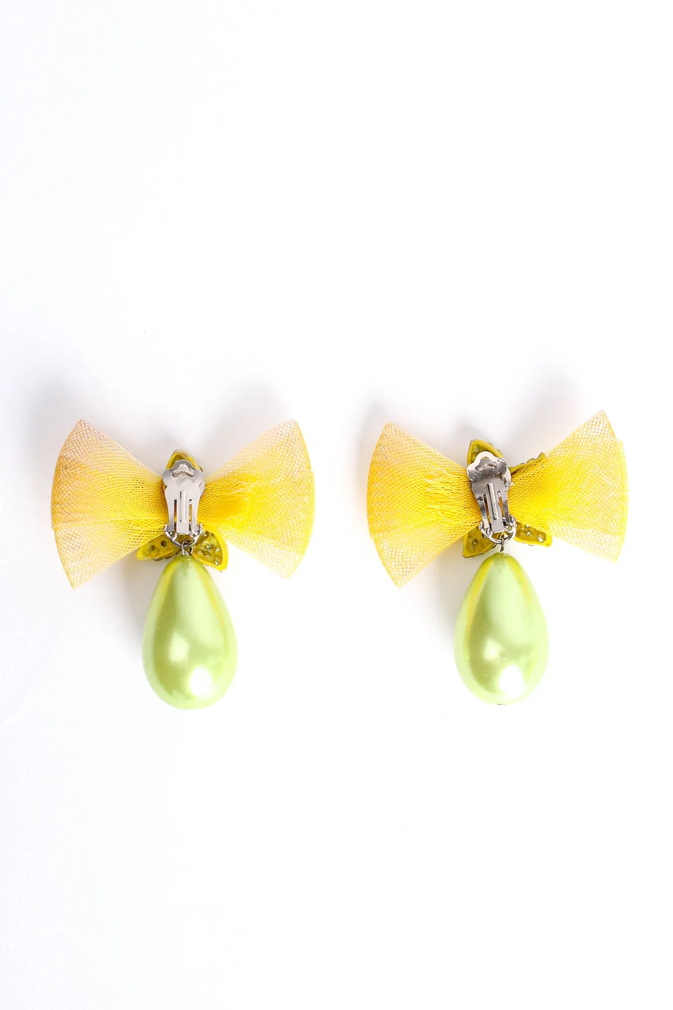 Mesh Bow Drop Earrings