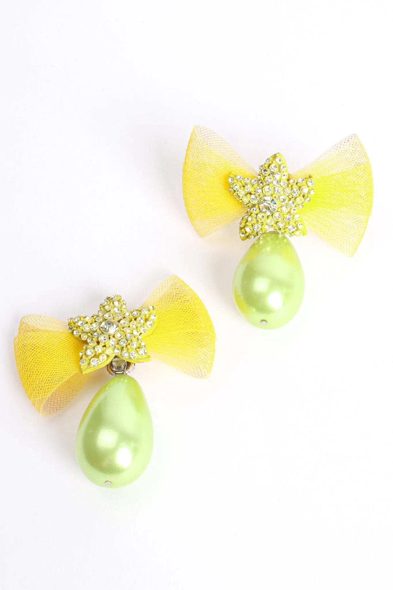 Mesh Bow Drop Earrings