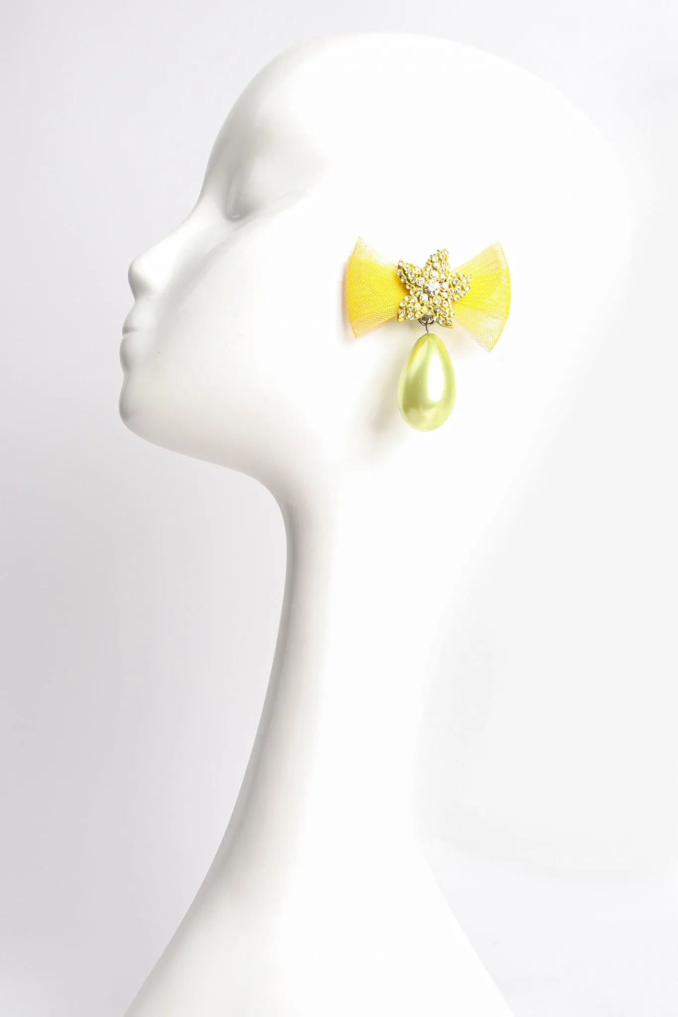 Mesh Bow Drop Earrings