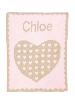 METALLIC HEART ON HEART STROLLER BLANKET