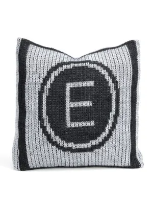 METALLIC INITIAL STAMP PILLOW