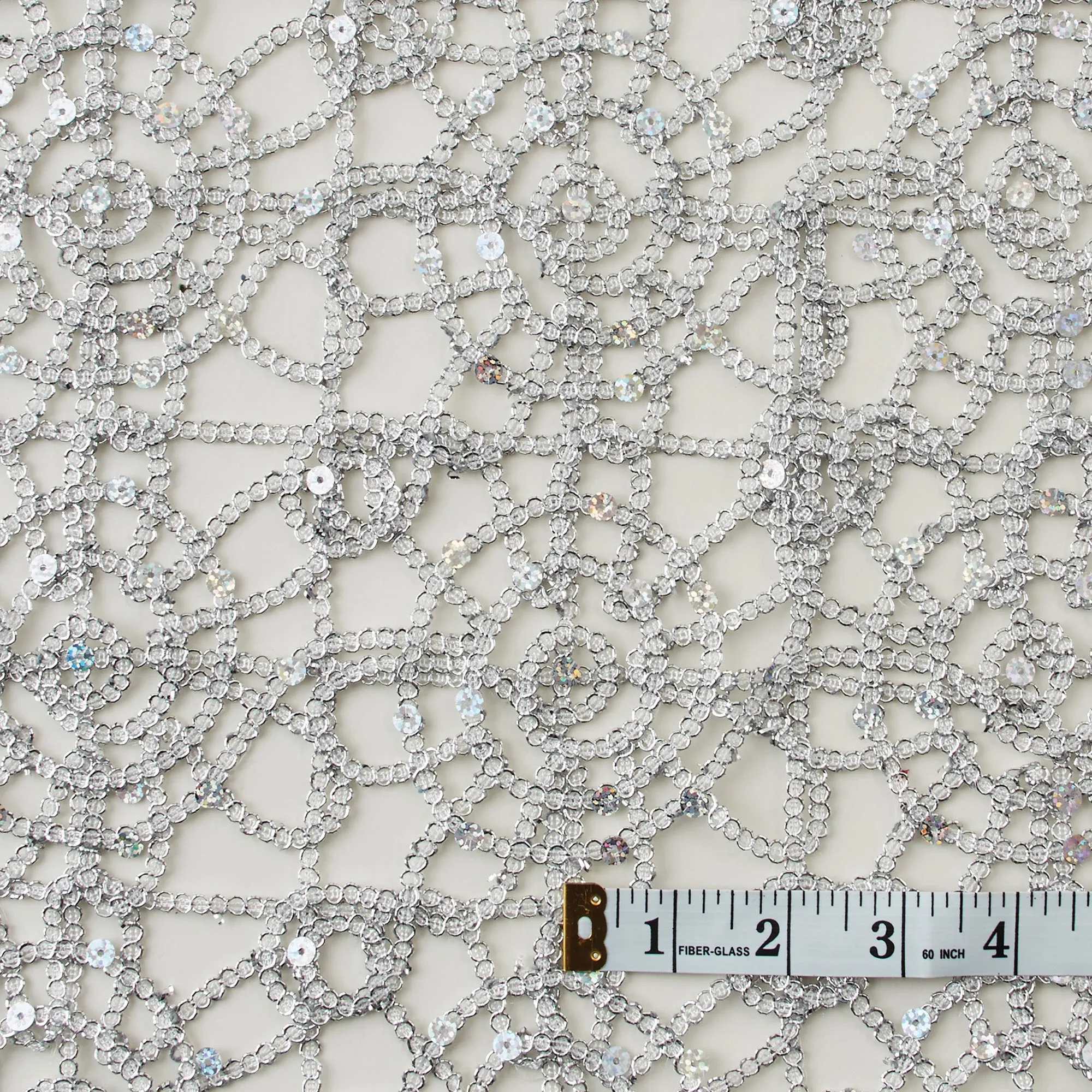 Metallic Netting, Silver with Sequins