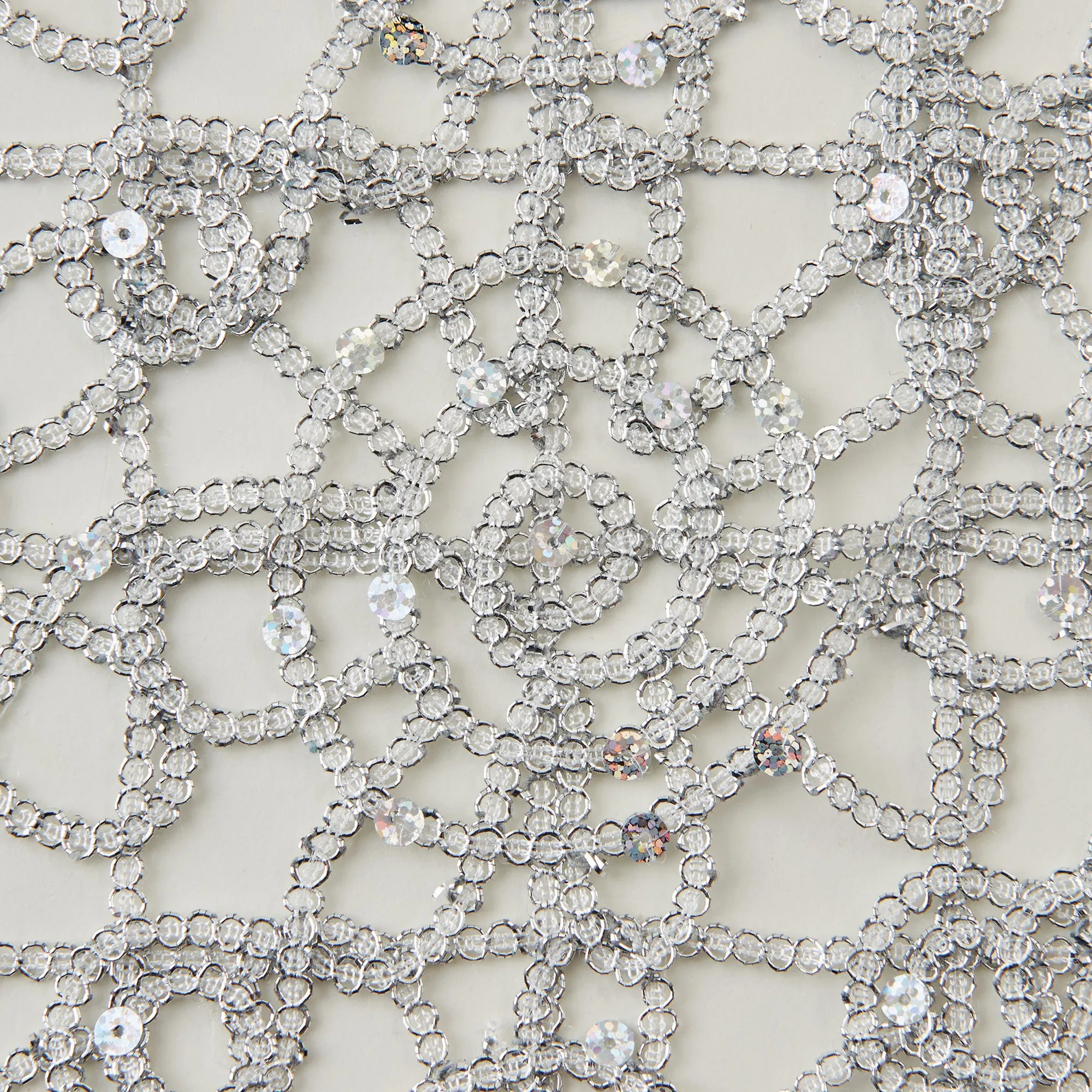 Metallic Netting, Silver with Sequins