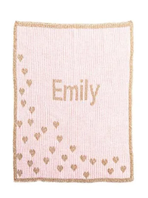 METALLIC SPRINKLED HEARTS STROLLER BLANKET