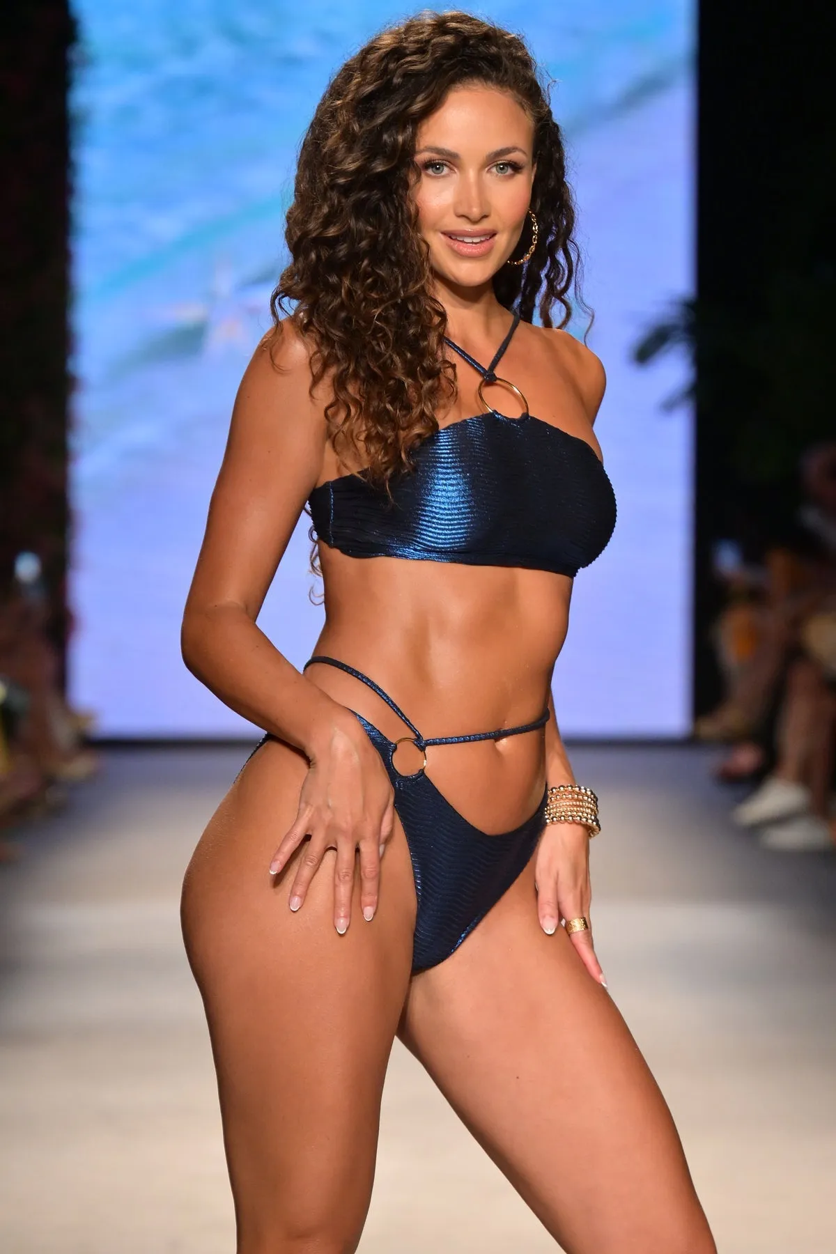 MIDNIGHT WAVES - Ring Diamond Cut Top & Moderate Ring Side Bottom • Cobalt Blue Runway