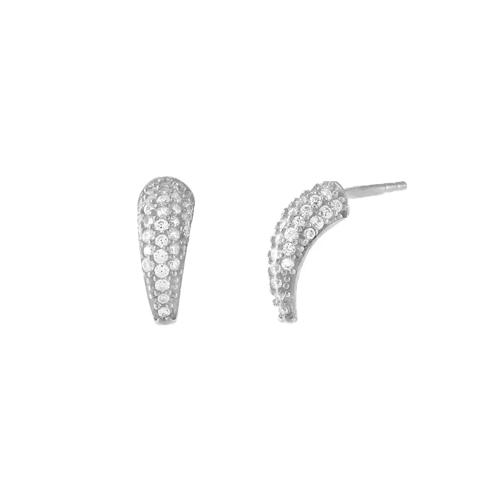 Mini Pavé Tusk Stud Earring