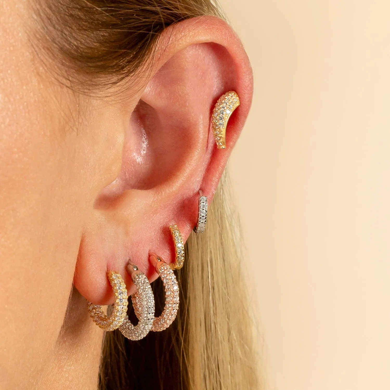 Mini Pavé Tusk Stud Earring