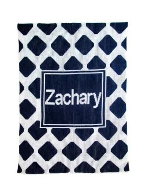 MODERN CHRISSCROSS & NAME STROLLER BLANKET