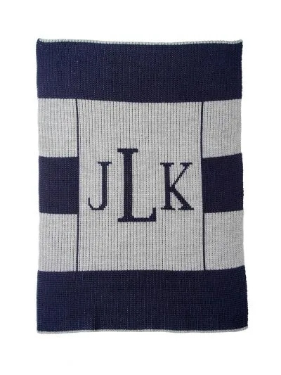 MULTI STRIPE MONOGRAM STROLLER BLANKET