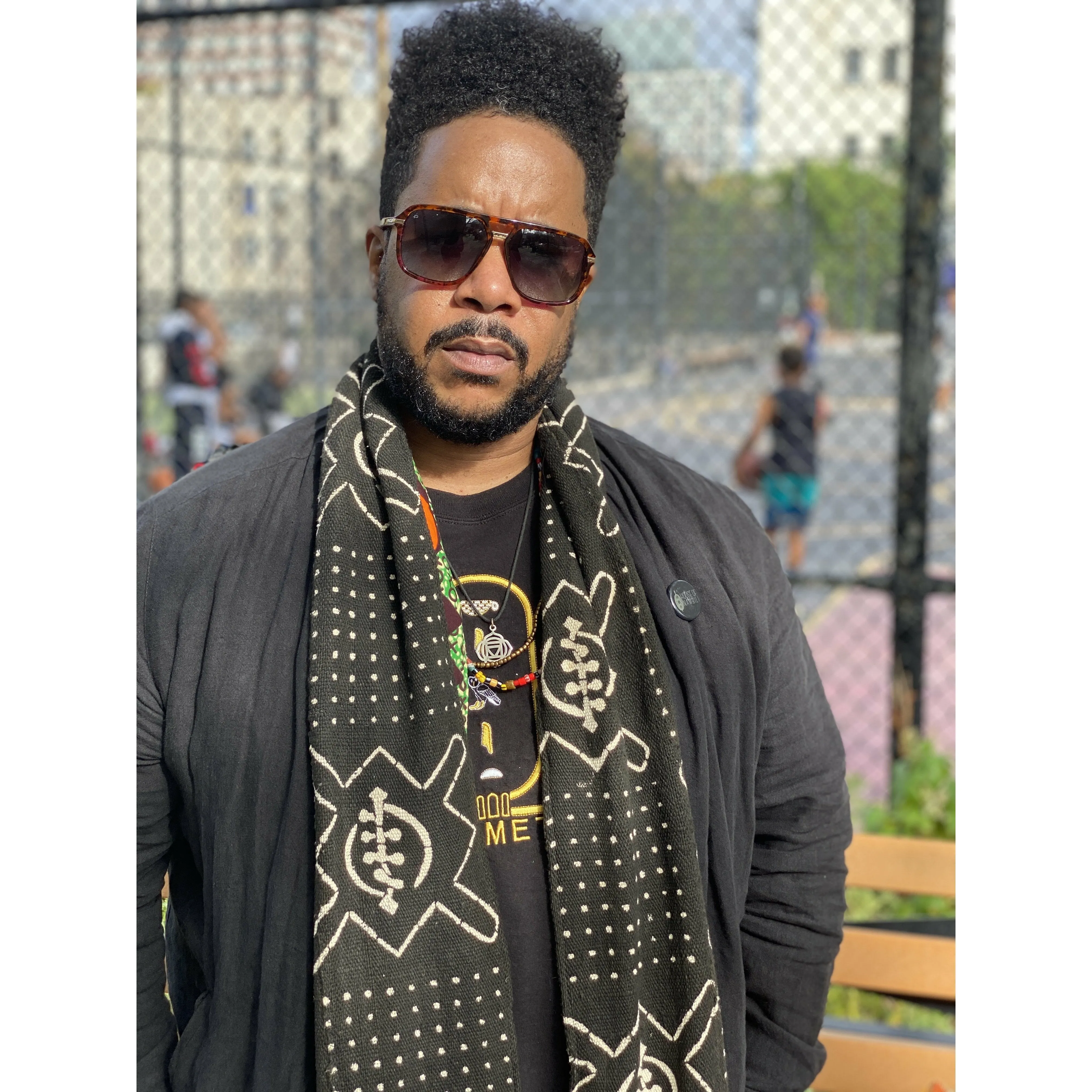 Nambili 'Isabis' Ankara Wax Print & MudCloth Scarf
