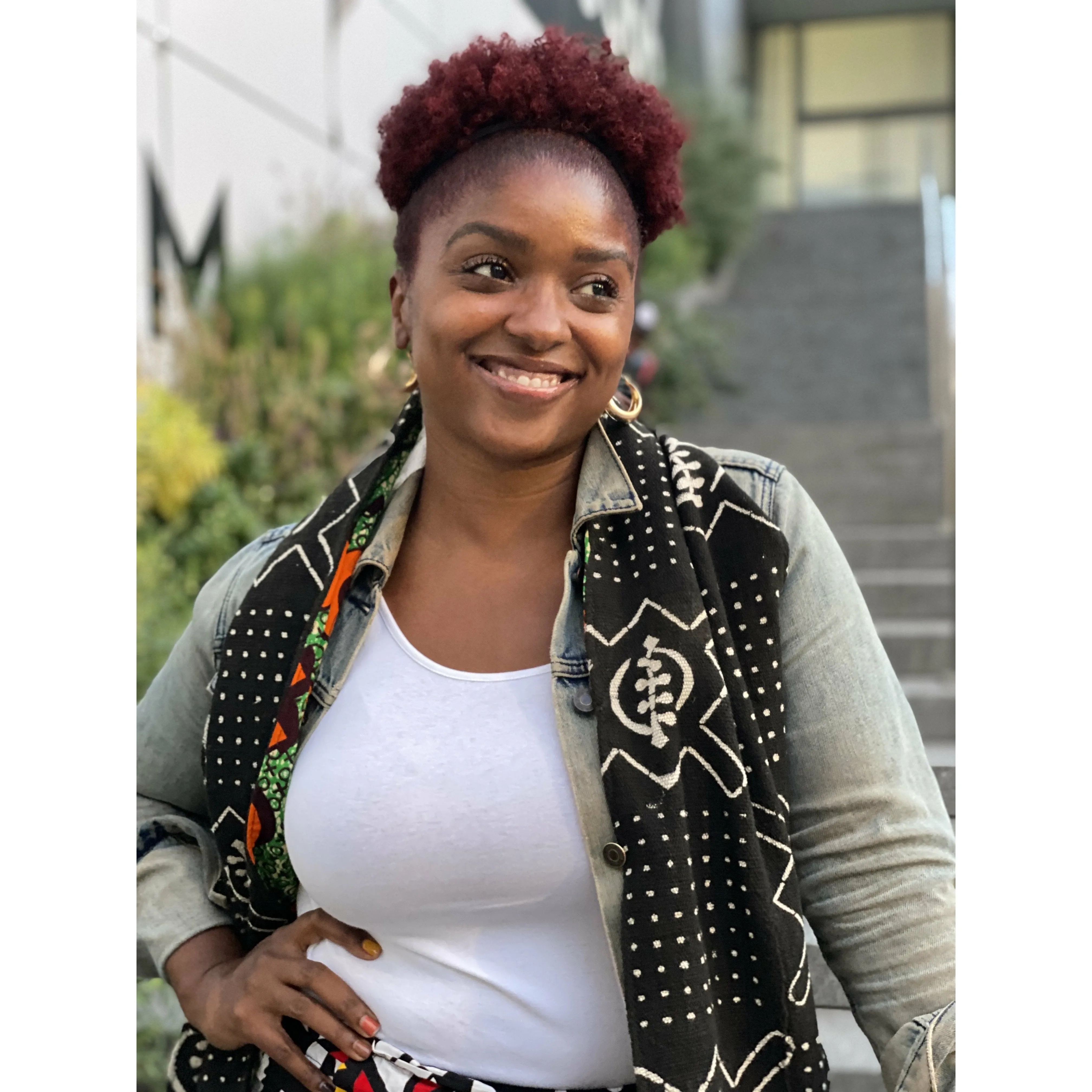 Nambili 'Isabis' Ankara Wax Print & MudCloth Scarf