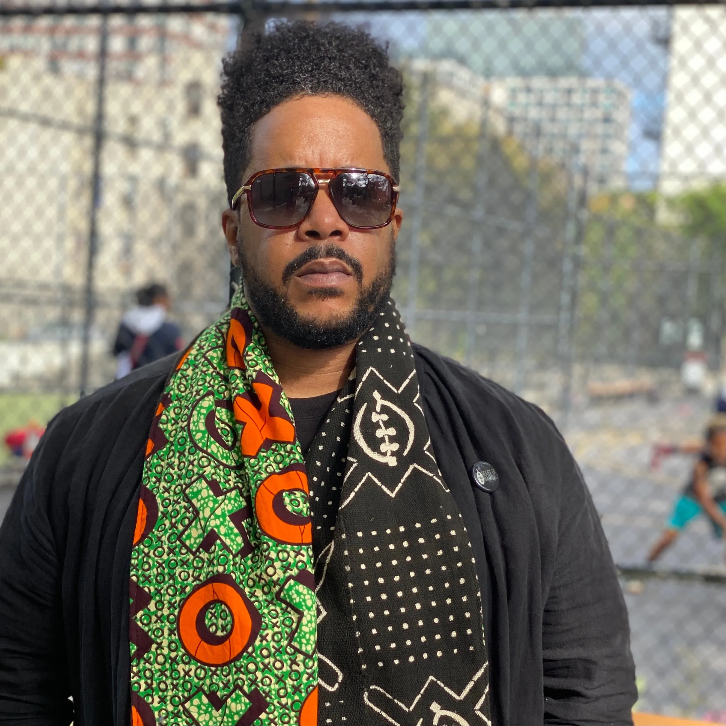 Nambili 'Isabis' Ankara Wax Print & MudCloth Scarf
