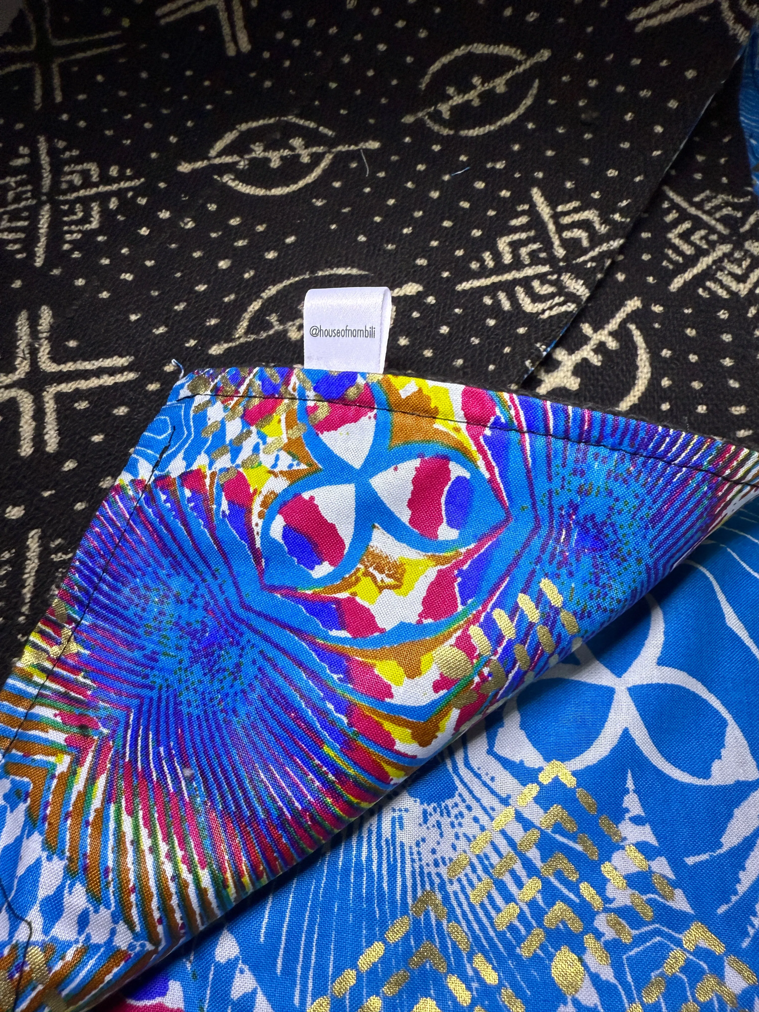 Nambili 'Isabis' Ankara Wax Print & MudCloth Scarf