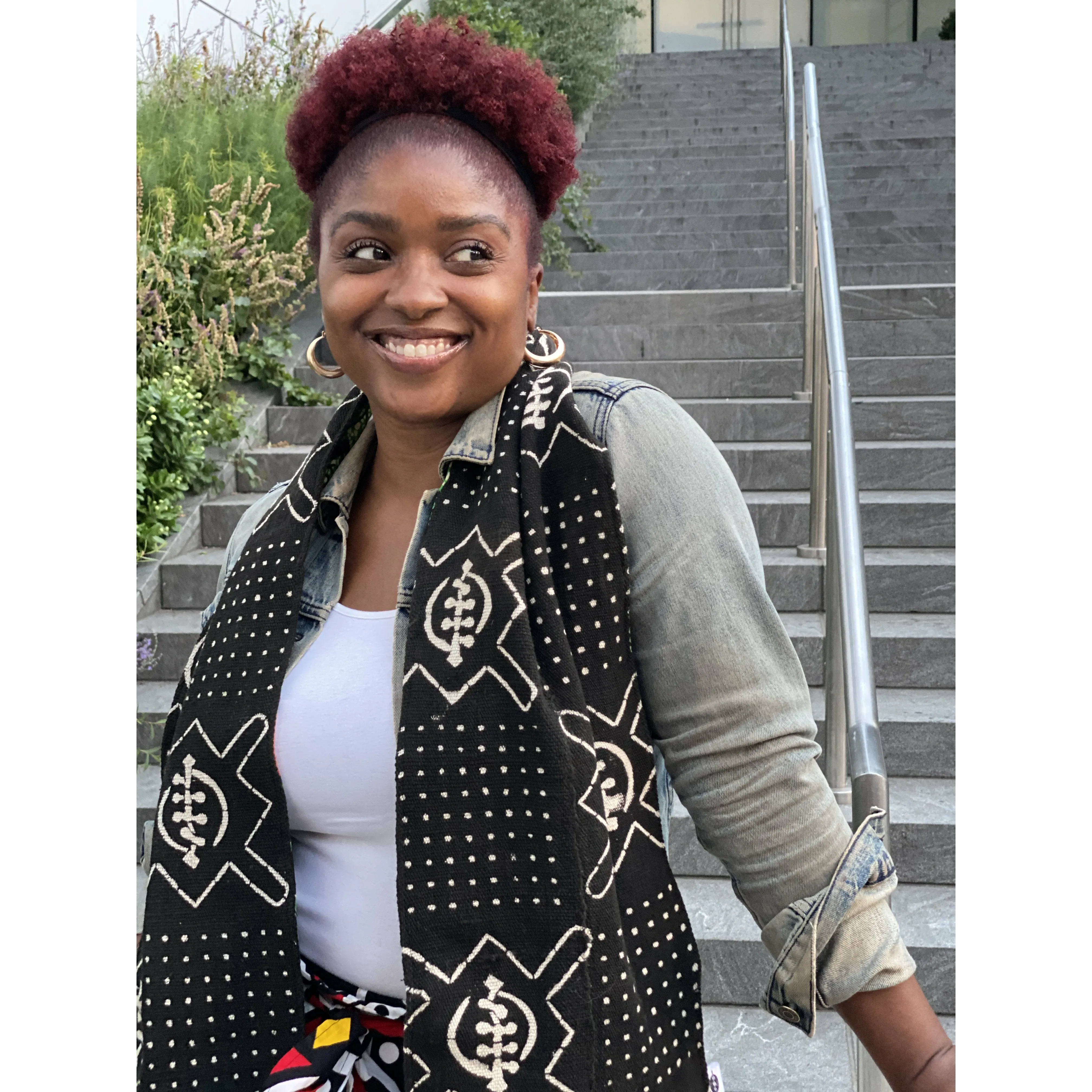 Nambili 'Isabis' Ankara Wax Print & MudCloth Scarf