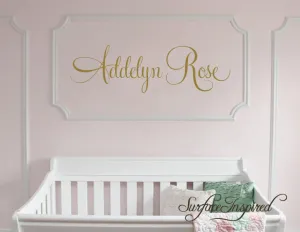 Name Wall Decals Nursery Vinyl Lettering Personalized Name Decal Addelyn Rose Style