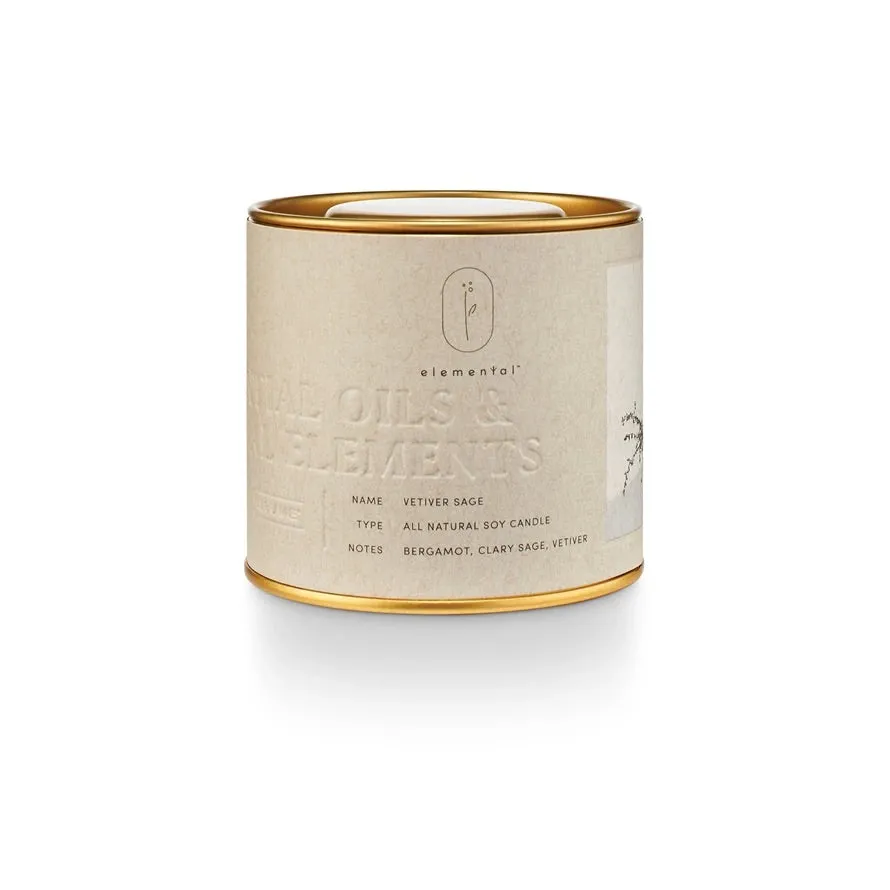 Natural Candle Tin - Vetiver Sage