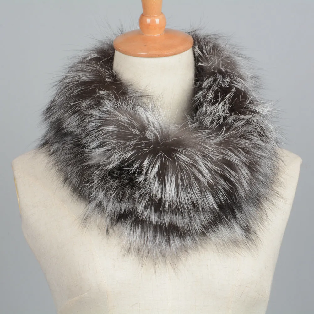 New Real Fox Fur Scarves Winter Thick Warm Shawl Natural Fur Muffler