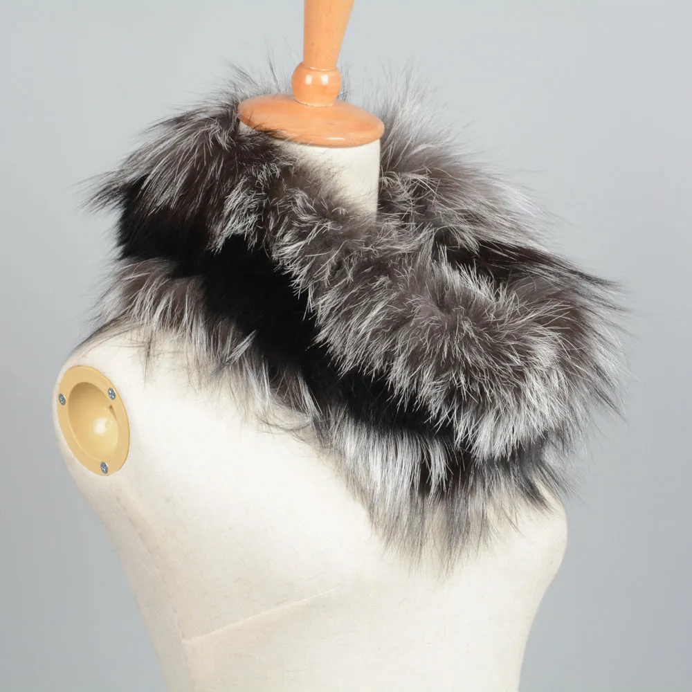 New Real Fox Fur Scarves Winter Thick Warm Shawl Natural Fur Muffler