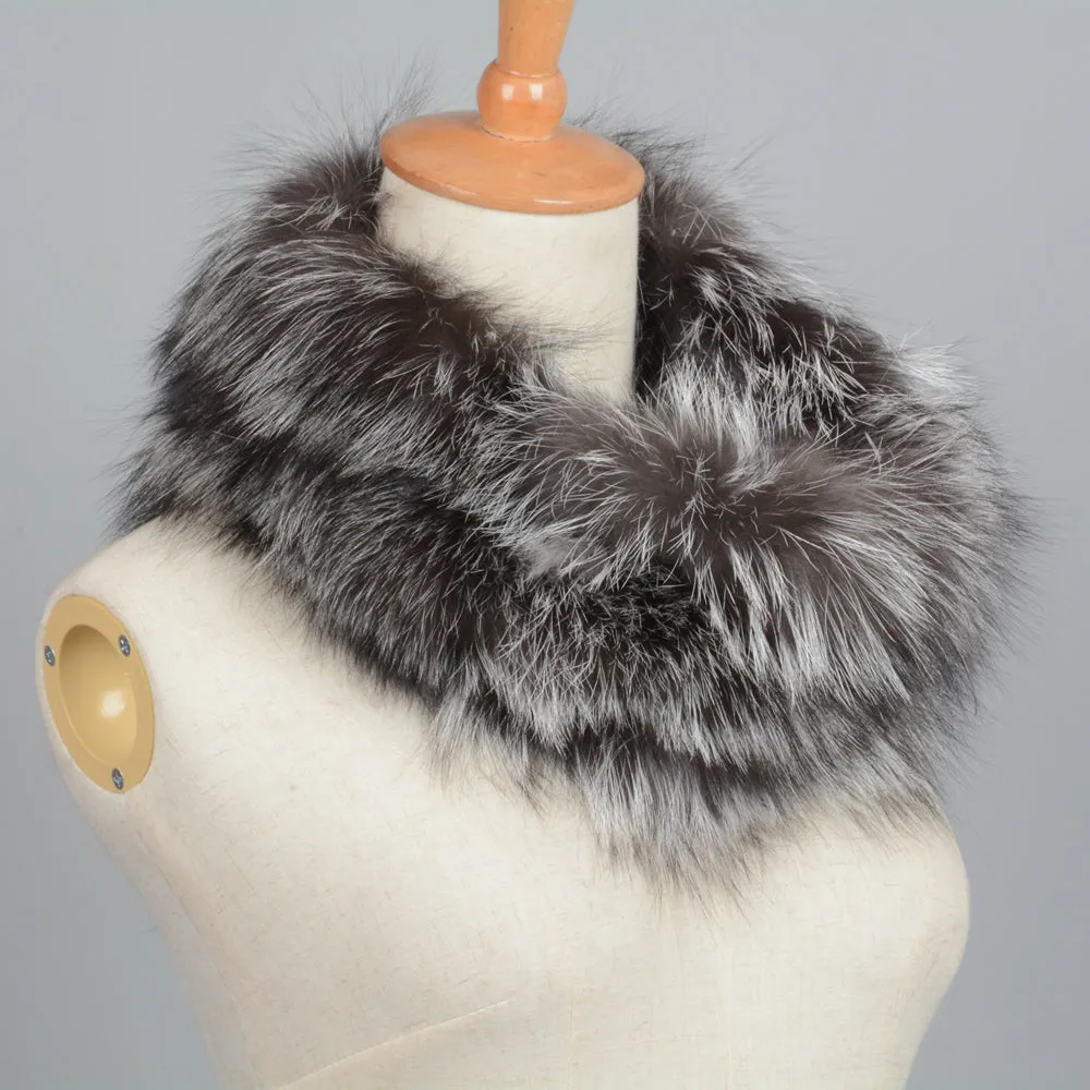 New Real Fox Fur Scarves Winter Thick Warm Shawl Natural Fur Muffler