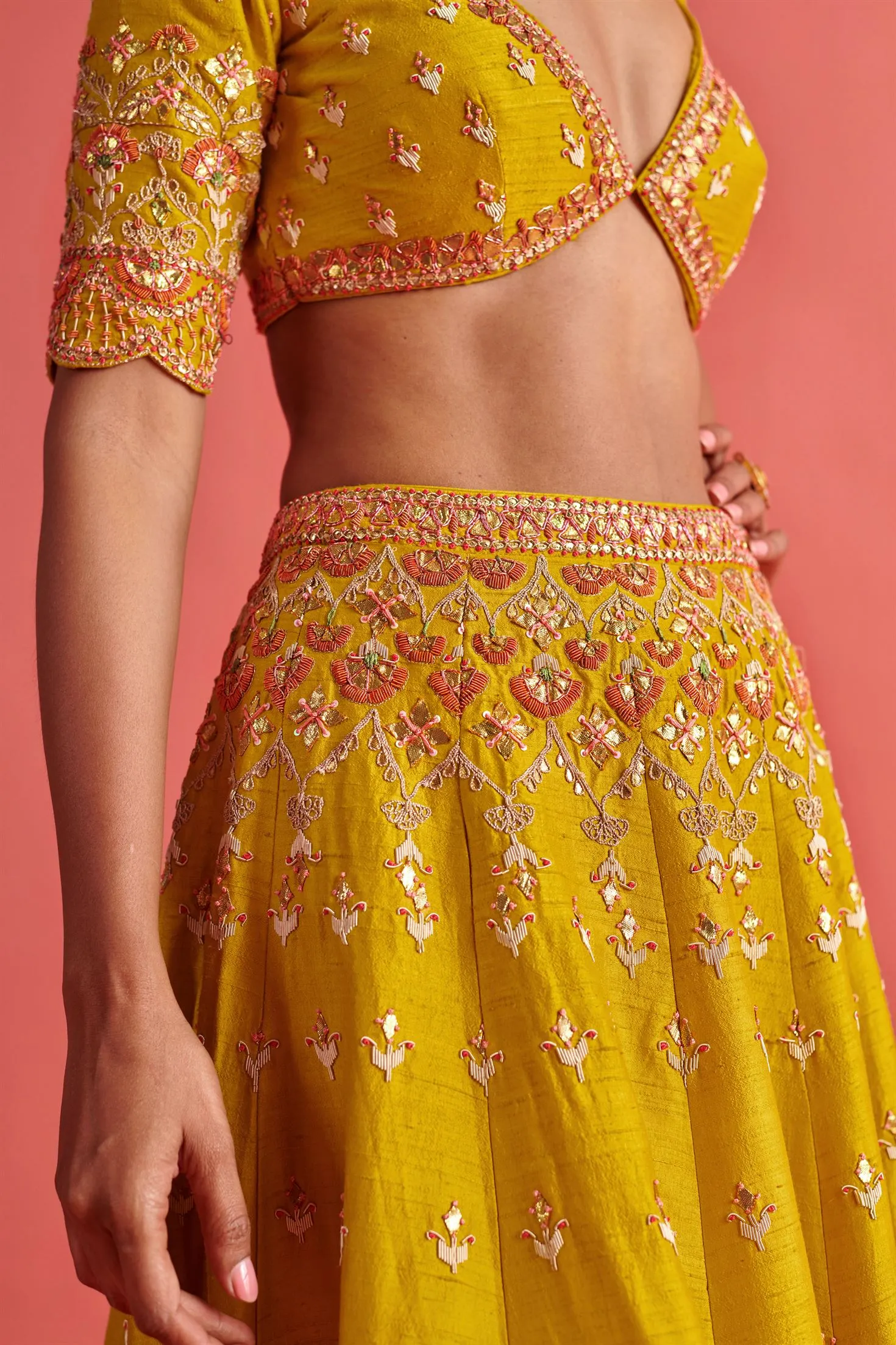 New Season Festive 2024-Coord Set-Raw Silk/Organza 3pcs Yellow-AS110-Fashion Wedding Edit Aarti Sethia