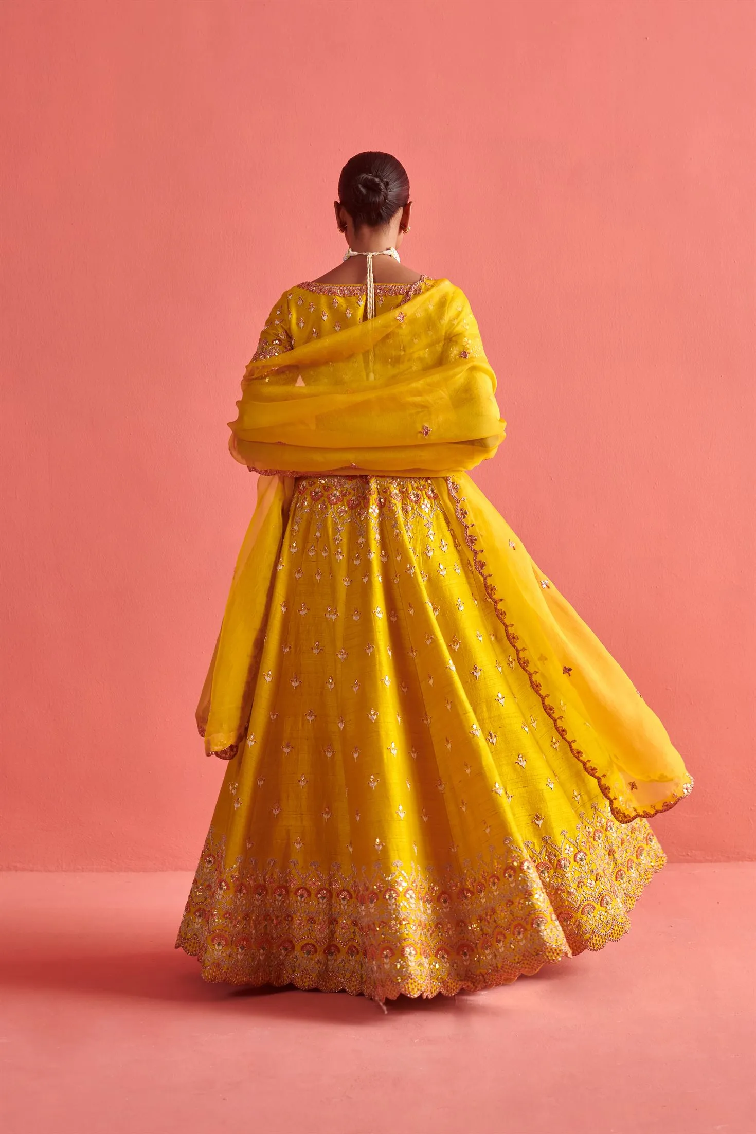 New Season Festive 2024-Coord Set-Raw Silk/Organza 3pcs Yellow-AS110-Fashion Wedding Edit Aarti Sethia