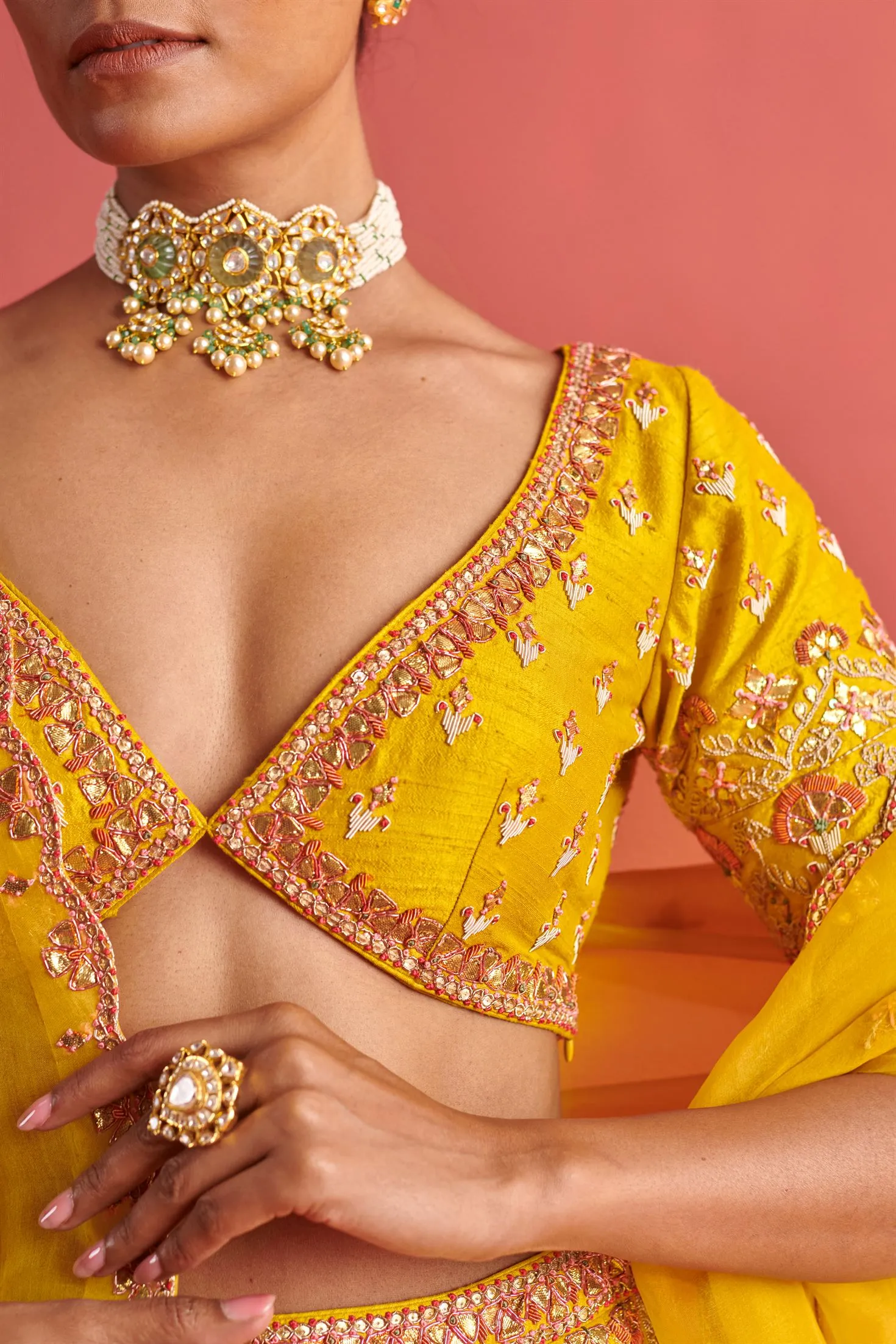 New Season Festive 2024-Coord Set-Raw Silk/Organza 3pcs Yellow-AS110-Fashion Wedding Edit Aarti Sethia