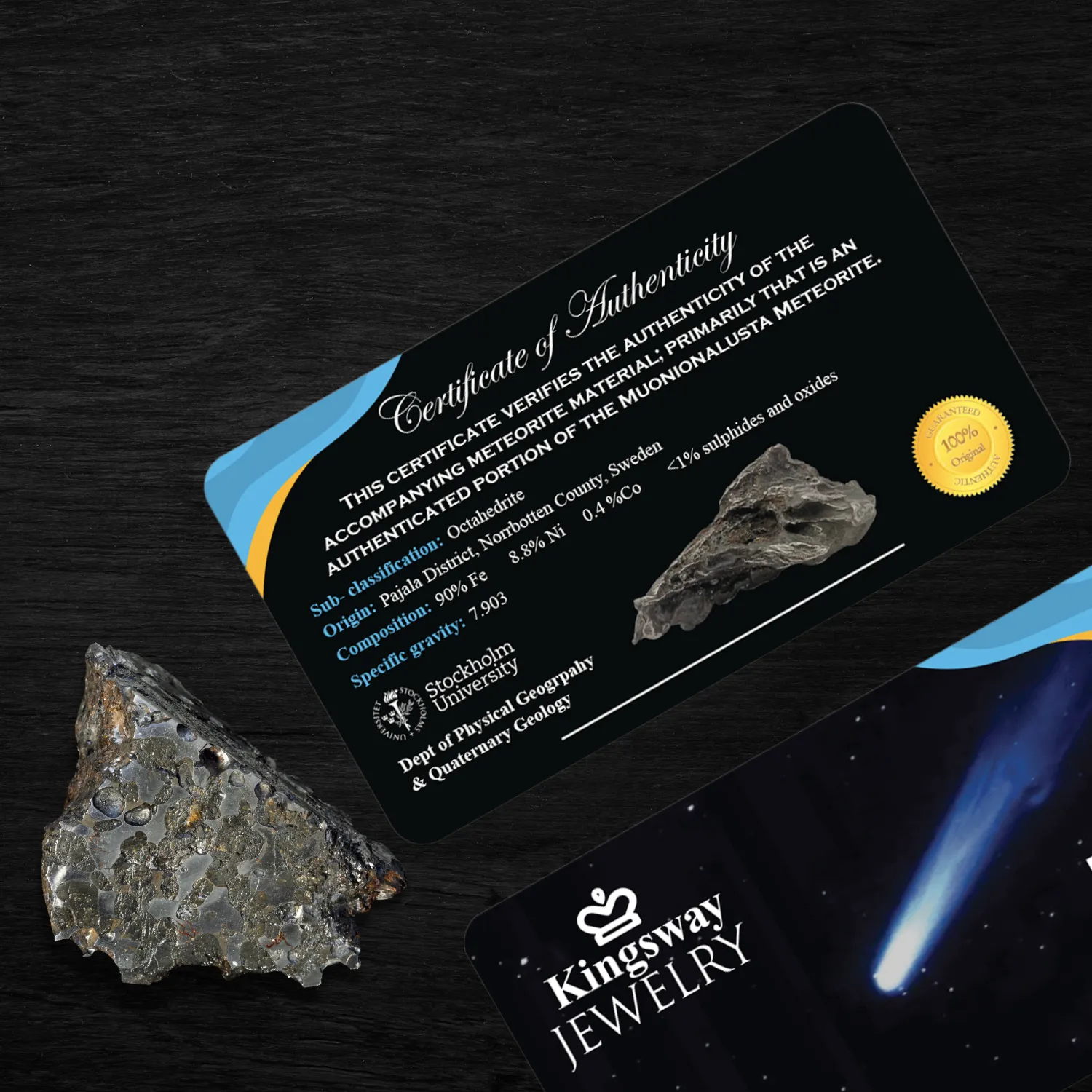 New Sky - 14K Gold or Sterling Silver Meteorite Engagement Ring for Her | Oval-Cut Moissanite Ring for Women | Unique Celestial Jewelry