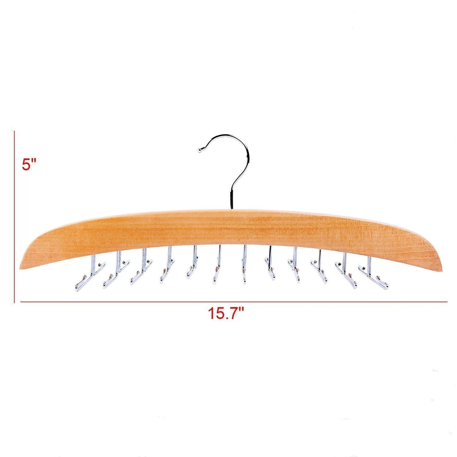Ohuhu Wooden Tie Hanger Rotating Twirl 24 Ties Organizer Rack Hanger Holder Hook (2-Pack)