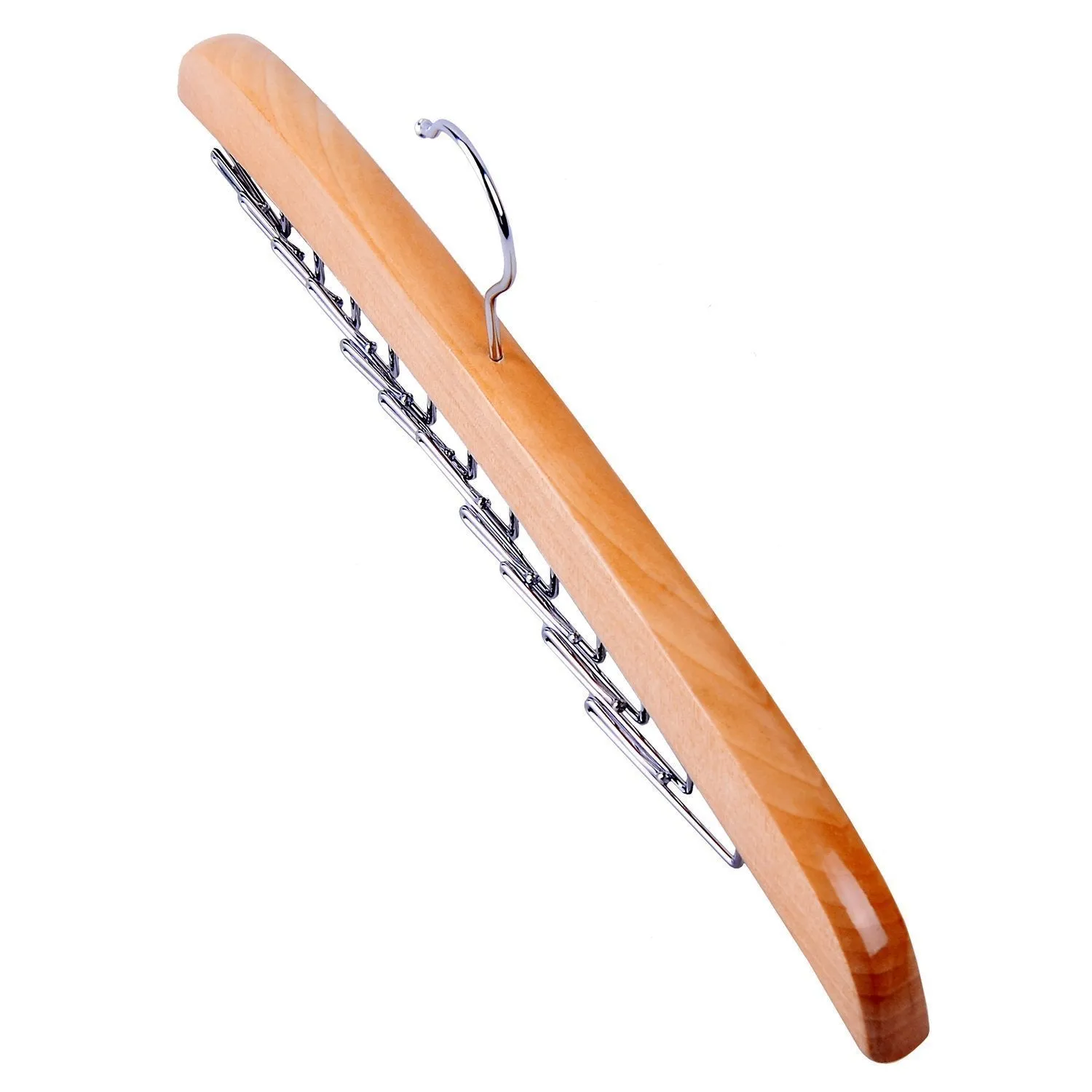 Ohuhu Wooden Tie Rack Hangers Rotating Twirl 24 Tie Organizer Rack Hanger Holder Hook