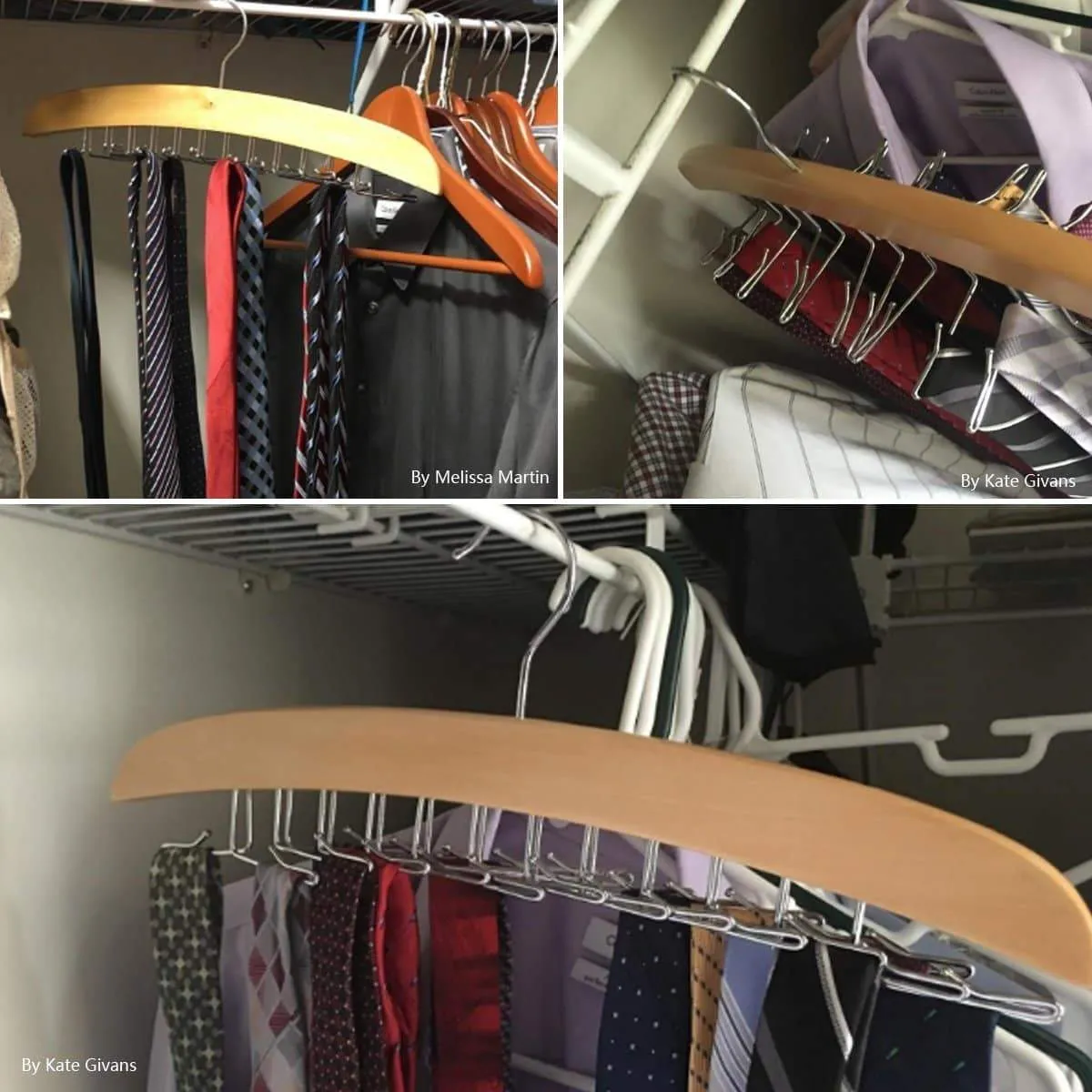 Ohuhu Wooden Tie Rack Hangers Rotating Twirl 24 Tie Organizer Rack Hanger Holder Hook