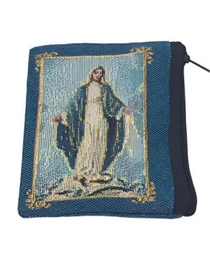 Our Lady of Grace Embroidered Rosary Pouch